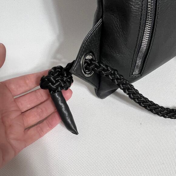 Berliner Bags Leather Backpack Gym Day Bag Black Drawstring - Picture 4 of 14